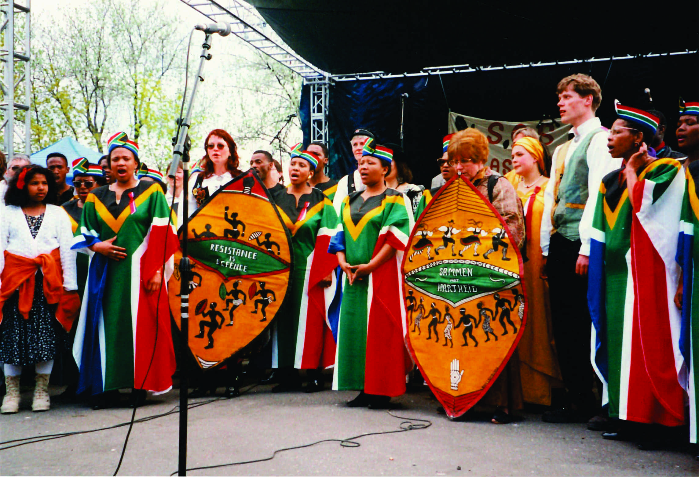 Choir Performing in Custom South African Flag Uniform